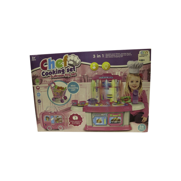 Dim Gray Chef Cooking Set With Cart And Case for Pretend Kitchen Fun Toyzoona chef-cooking-set-with-cart-and-case-toyzoona-1.jpg Dolls and Playsets