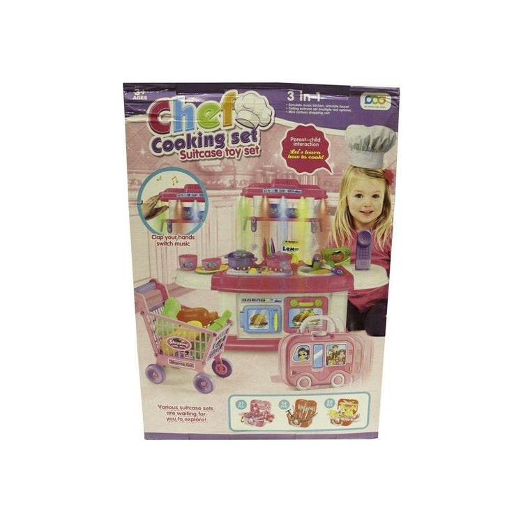 Rosy Brown Chef Cooking Set With Cart And Case for Pretend Kitchen Fun Toyzoona chef-cooking-set-with-cart-and-case-toyzoona-2.jpg Dolls and Playsets