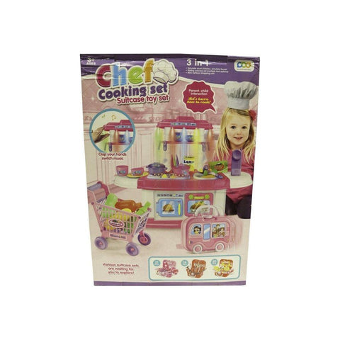 Dim Gray Chef Cooking Set With Cart And Case for Pretend Kitchen Fun Toyzoona chef-cooking-set-with-cart-and-case-toyzoona-1.jpg Dolls and Playsets