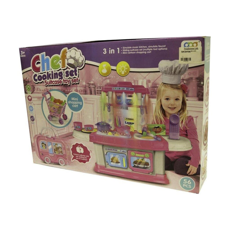 Dim Gray Chef Cooking Set With Cart And Case for Pretend Kitchen Fun Toyzoona chef-cooking-set-with-cart-and-case-toyzoona-3.jpg Dolls and Playsets