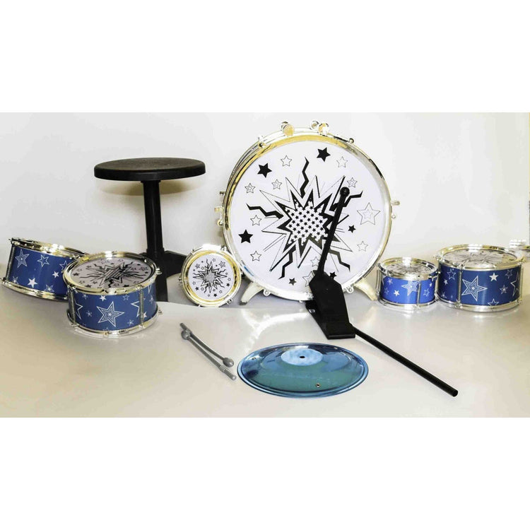 Light Gray Drum Set 157740 - 4-Piece Drum Kit for Kids Toyzoona drum-set-157740-toyzoona-1.jpg Musical Instruments