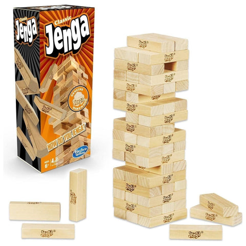Tan Hasbro Classic Jenga – Build Tall, Don’t Fall – Keep steady or crash Toyzoona hasbro-classic-jenga-toyzoona-1.jpg Games and Puzzles