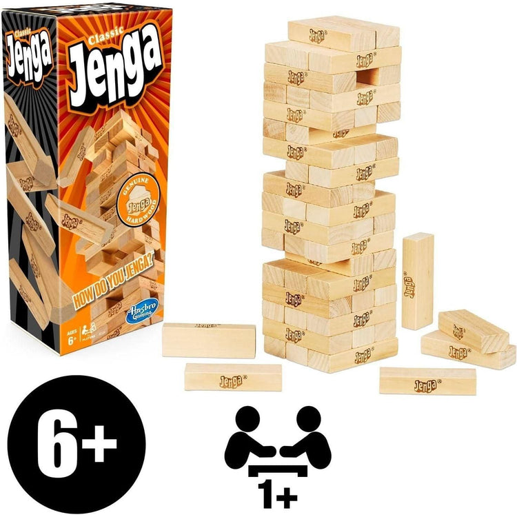 Tan Hasbro Classic Jenga – Build Tall, Don’t Fall – Keep steady or crash Toyzoona hasbro-classic-jenga-toyzoona-5.jpg Games and Puzzles