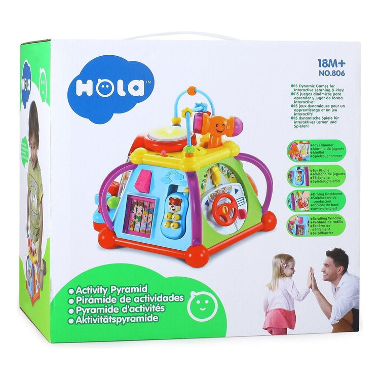 Medium Sea Green Hola Activity Pyramid 806 - Multi-Skill Development Toy for Toddlers TOYZOONA LIMITED hola-activity-pyramid-806-toyzoona-1.jpg Infant Toys