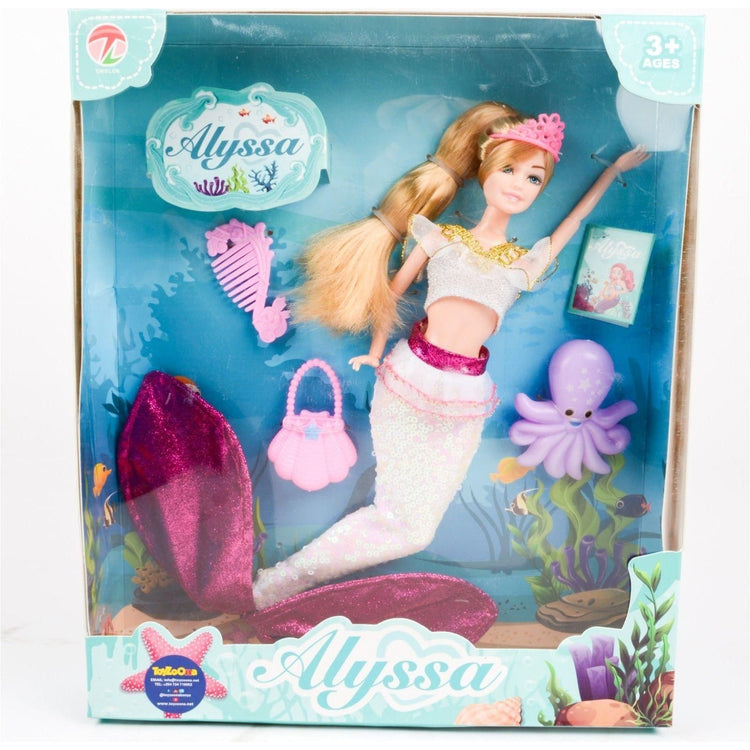 Light Gray Mermaid Alyssa for Fashionable Deep Sea Roleplay Adventures HALSON ENTERPRISE mermaid-alyssa-toyzoona.jpg Dolls and Playsets