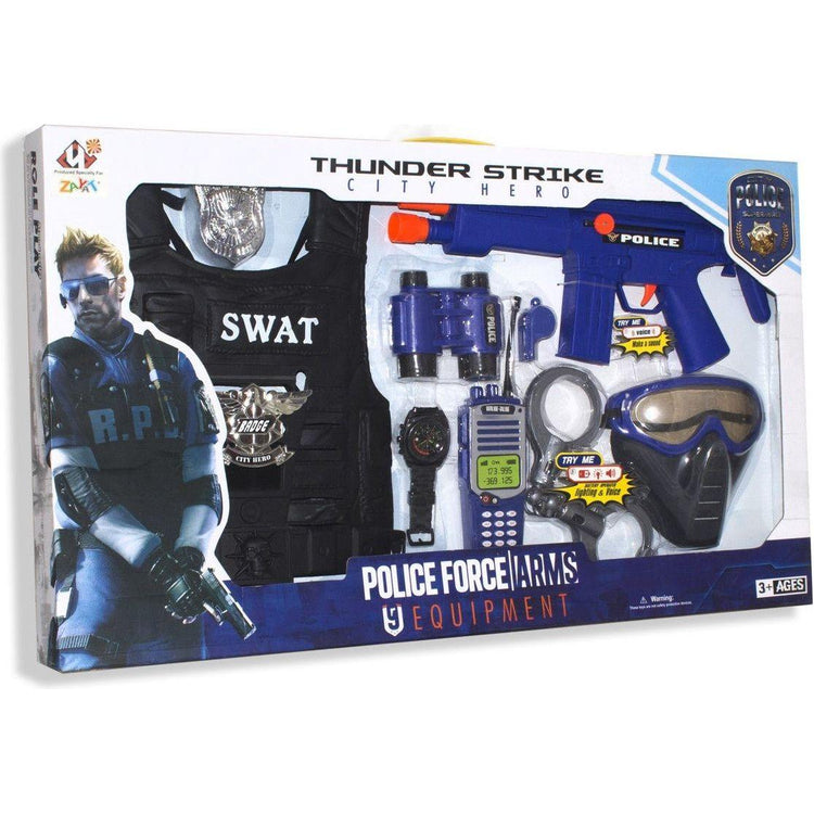 Light Gray Police Costume Kit for Full Dress Up Fun Toyzoona police-costume-kit-toyzoona.jpg Costume, Dress Up and Apparel