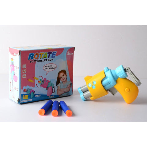 Light Gray Rotary Soft Bullet Gun - Rotating Action Blaster Toyzoona rotary-soft-bullet-gun-toyzoona.jpg Battling Toys