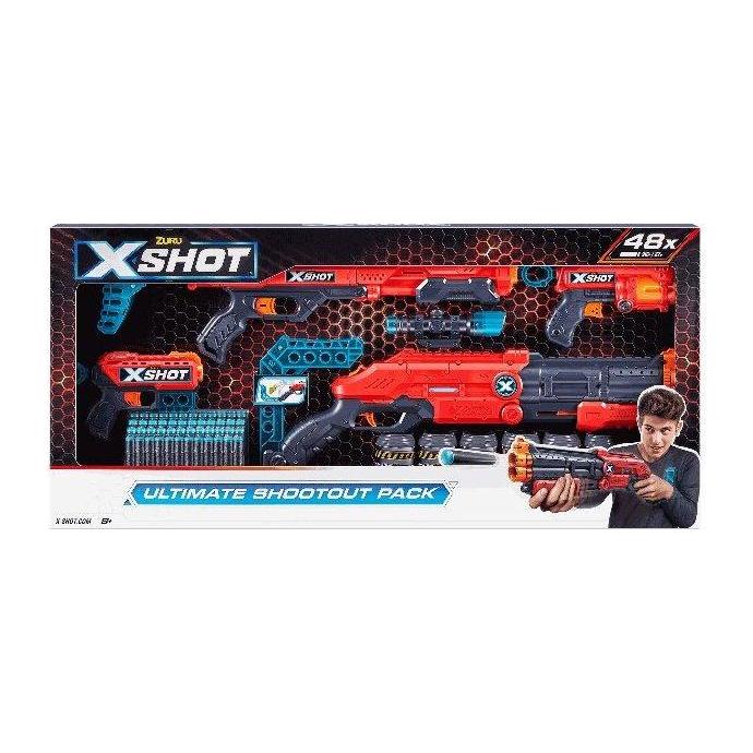 Tan XSHOT Excel Ultimate Shootout Pack 36251 (4 Blasters 48 Darts, 6 Cans) by ZURU Toyzoona zuru-x-shot-ultimate-shootout-36251-toyzoona.jpg Battling Toys